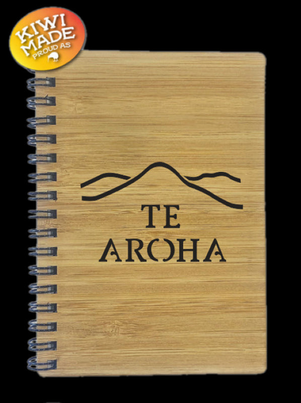 Bamboo Notebook Laser Cut with Mount Te Aroha