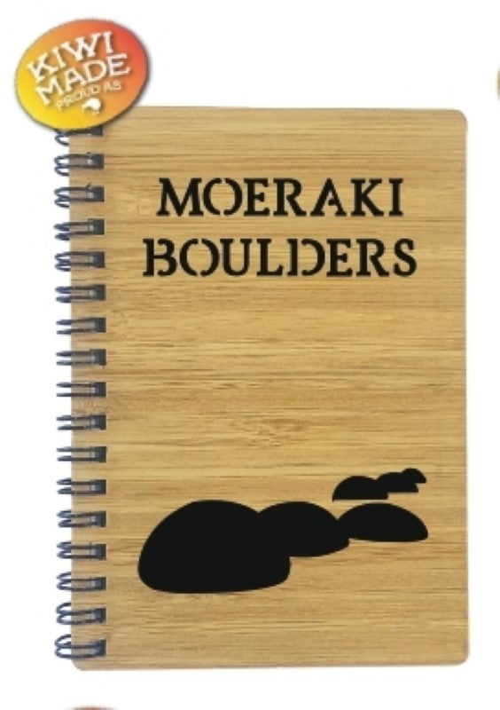 Bamboo Notebook Laser Cut with Moeraki Boulders