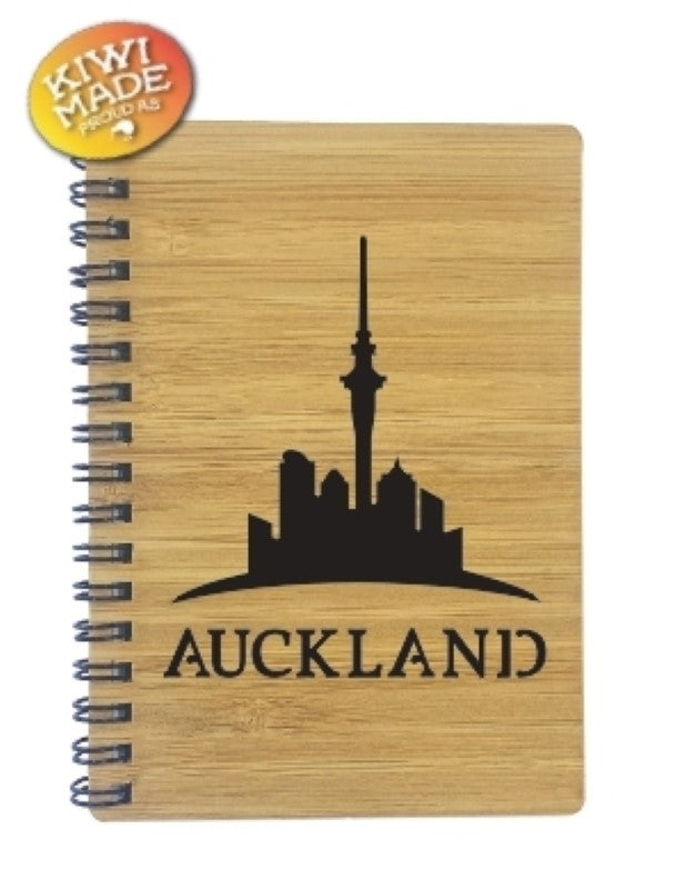 Bamboo Notebook Laser Cut with Auckland Sky Tower