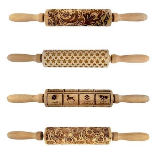 Rolling Pin Engraved Mixed Set of 4