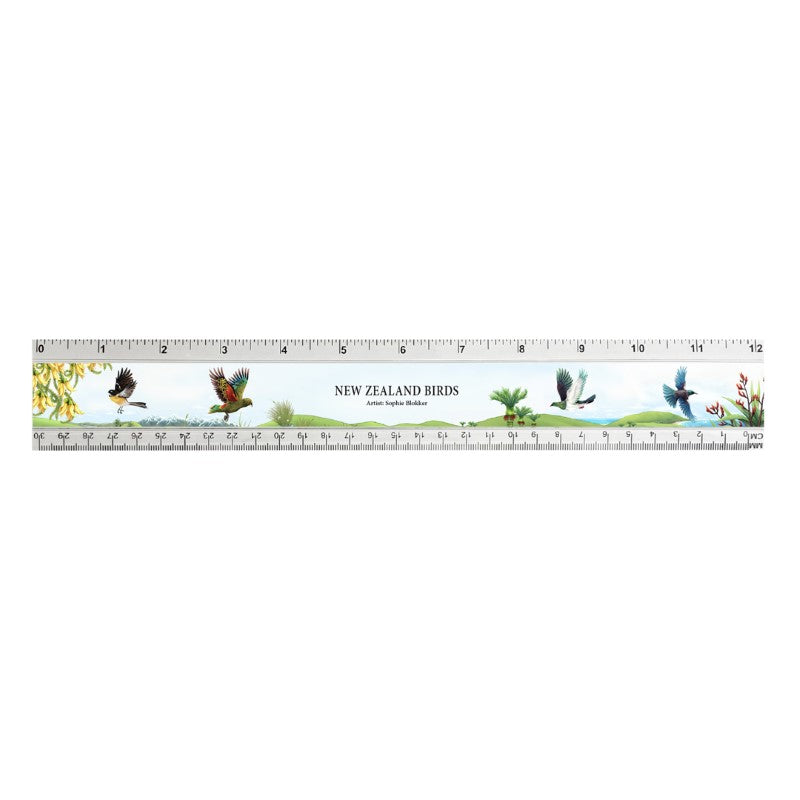 Sophie Blokker Plastic Ruler - NZ Birds in Flight