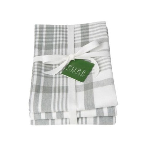 Dexam - Jumbo Check Tea Towels London Grey Set 3