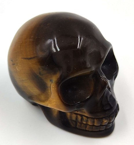 Figurine - Gemstone Skull Tiger Eye Large (4cm)