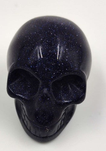 Figurine - Gemstone Skull  Blue Goldstone Large (4cm)