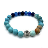 Bracelet - Blue Turquoise Teal King Turquoise Teal Banded Agate