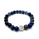 Bracelet - Dark Blue King Turquoise Dark Blue Vein Jasper Blue Chalcedony