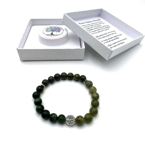 Bracelet - Nephrite Jade Zoisite Green Tiger Eye