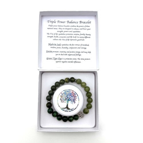 Bracelet - Nephrite Jade Zoisite Green Tiger Eye