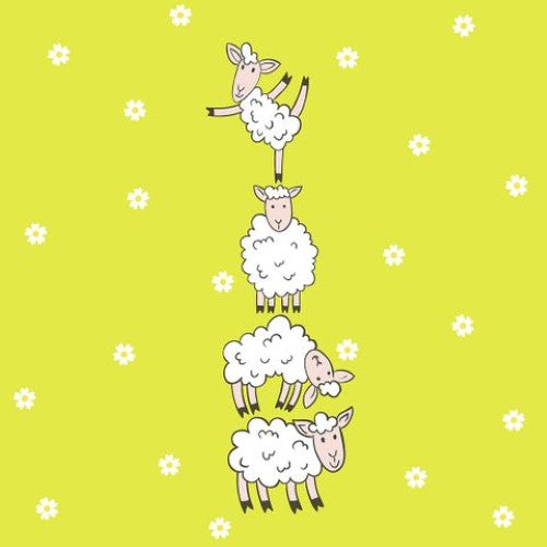 Luncheon Napkin -Hoppy Lambs