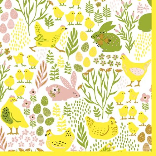 Luncheon Napkin -Bunnies & Chicks