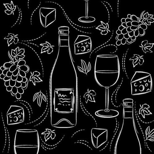 Luncheon Napkin -Wine And Cheese