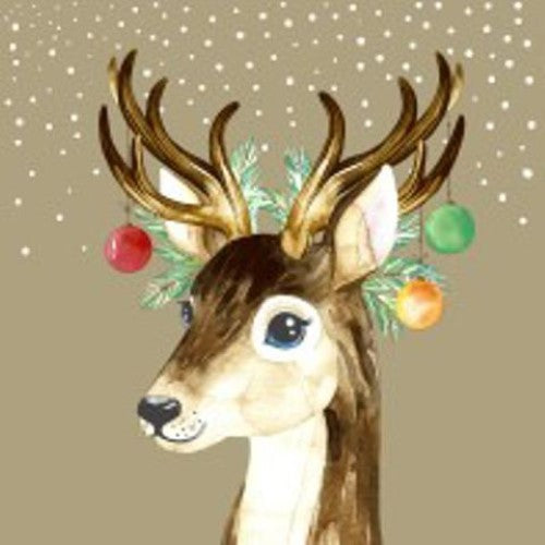 Cocktail Napkin - Deer Baubles