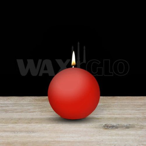 Waxglo Candle - 60mm Dia BALL CANDLE - RED