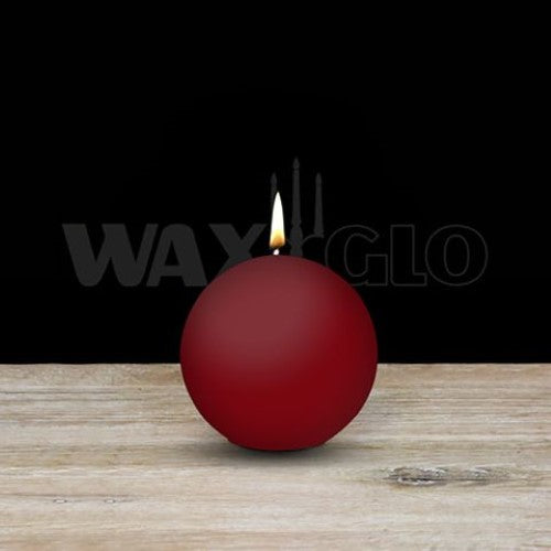 Waxglo Candle - 60mm Dia BALL CANDLE - BORDEAUX