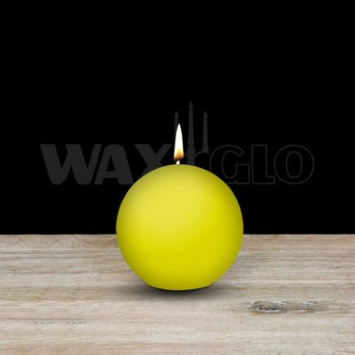 Waxglo Candle - 60mm Dia BALL CANDLE - YELLOW