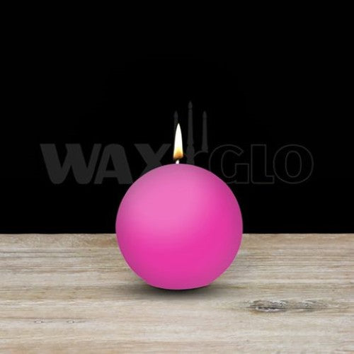 Waxglo Candle - 60mm Dia BALL CANDLE - HOT PINK