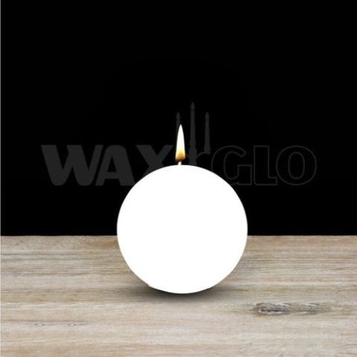 Waxglo Candle - 60mm Dia BALL CANDLE -WHITE