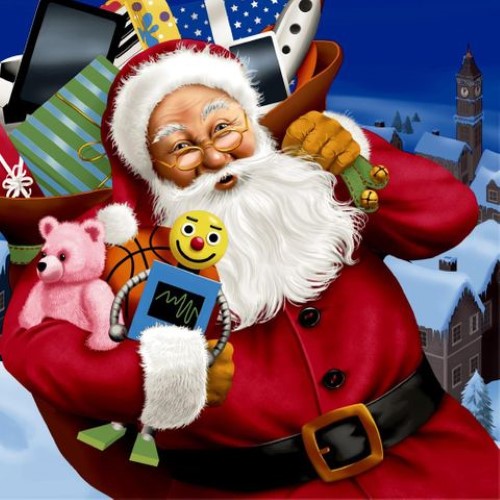 Luncheon Napkin - Santa With Toys