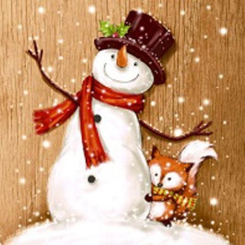 Cocktail Napkin - Cheery Snowman