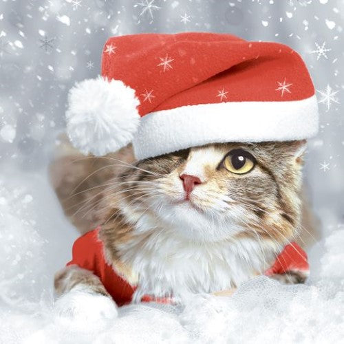 Luncheon Napkin - Kitten Christmas