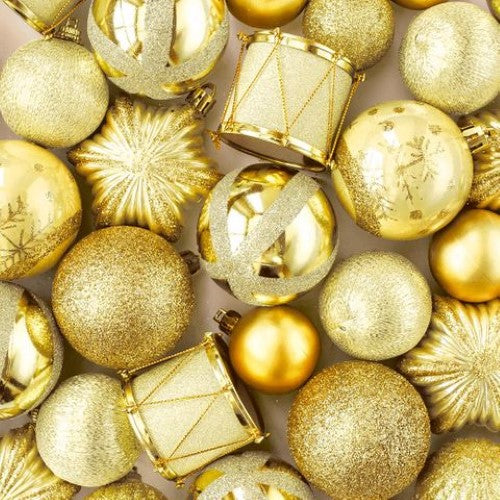 Luncheon Napkin - Gold Baubles