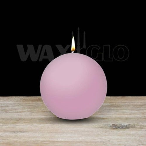 Waxglo Candle - 80mm Dia BALL CANDLE - PINK