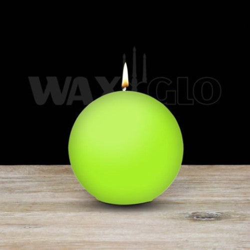 Waxglo Candle - 80mm Dia BALL CANDLE - HOT LIME