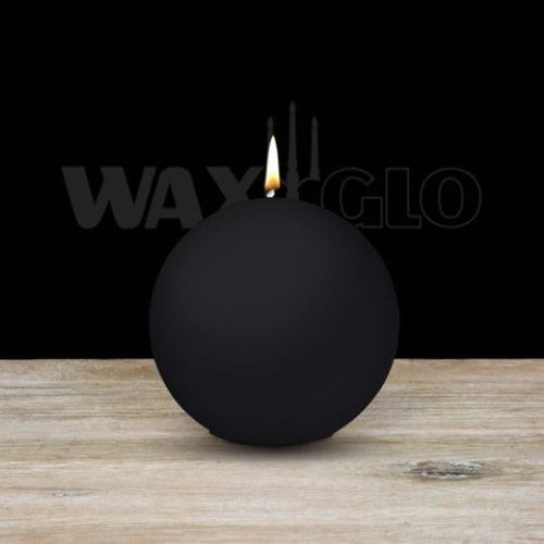 Waxglo Candle - 80mm Dia BALL CANDLE - BLACK