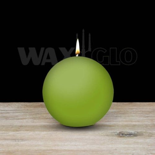 Waxglo Candle - 80mm Dia BALL CANDLE - LIME GREEN