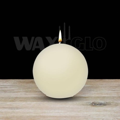 Waxglo Candle - 80mm Dia BALL CANDLE -CREAM