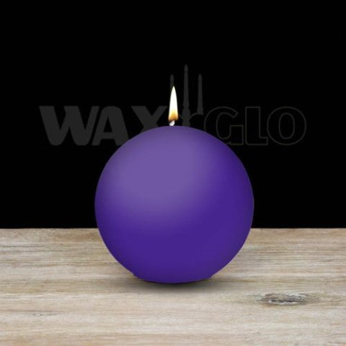 Waxglo Candle - 80mm Dia BALL CANDLE - VIOLET