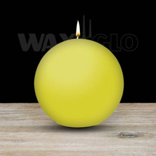 Waxglo Candle - 100mm Dia BALL CANDLE - YELLOW