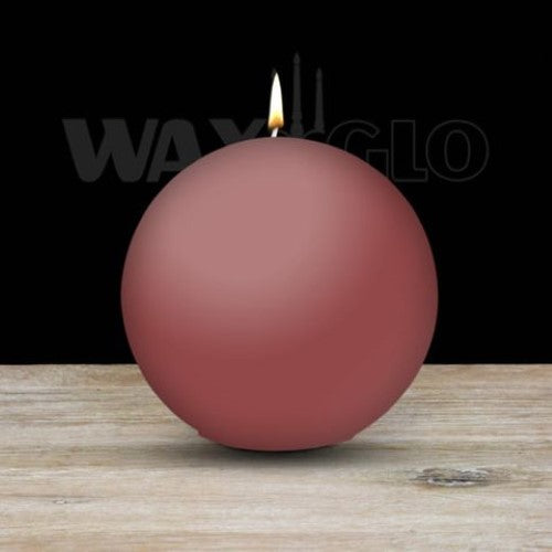 Waxglo Candle - 100mm Dia BALL CANDLE - ROSE