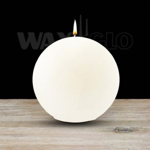 Waxglo Candle - 100mm Dia BALL CANDLE -WHITE