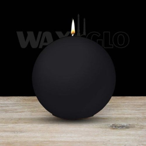 Waxglo Candle - 100mm Dia BALL CANDLE - BLACK