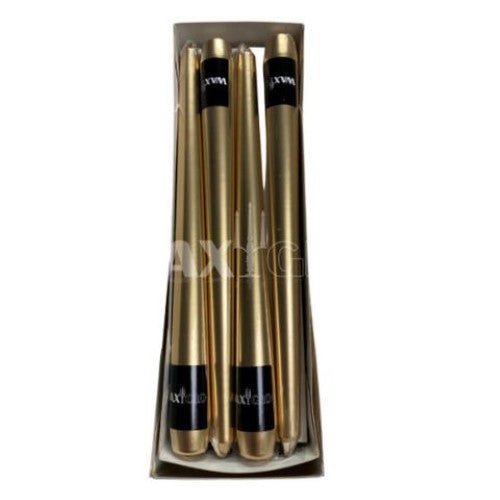 Waxglo Candle - 250mm Wrapped Taper -Metallic Gold