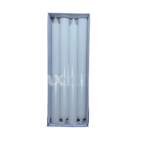 Waxglo Candle - 250mm UNWRAPPED STRAIGHT SIDED -WHITE