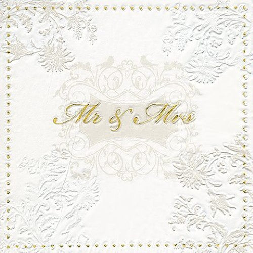 Luncheon Napkin -Moments Mr. & Mrs. Gold