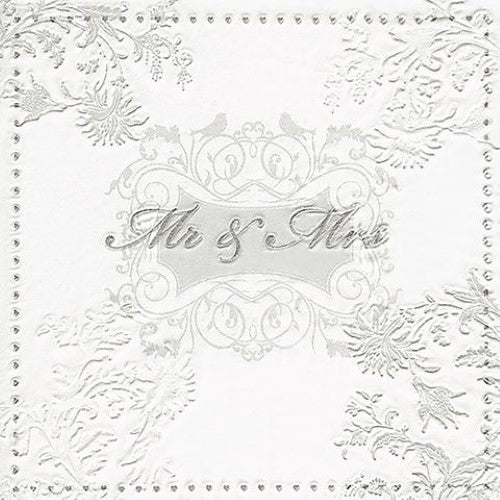 Luncheon Napkin -Moments Mr. & Mrs. Silver