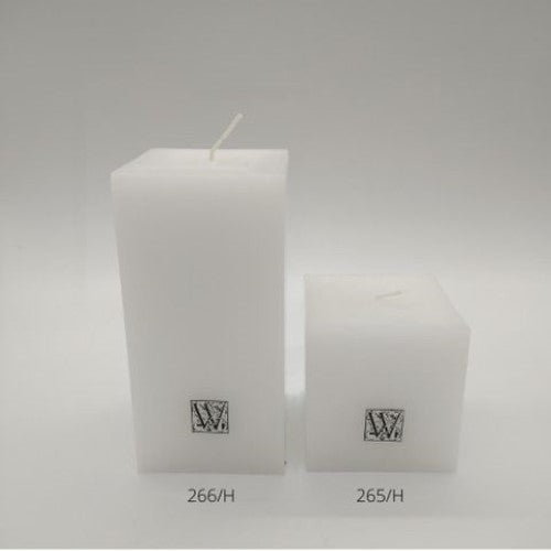 Waxglo Candle - 75x75x75mm CUBE (Square) CANDLE -White