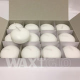 Waxglo Candle - 50mm Dia Floating Disc (12pc Box) -White