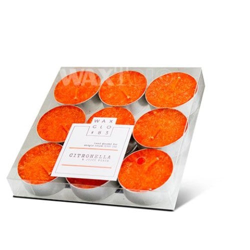 Waxglo Scented Candle - 4 Hour Tealight (9 Pack) -Citronella & J