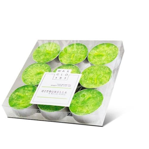 Waxglo Scented Candle - 4 Hour Tealight (9 Pack) -Citronella & M