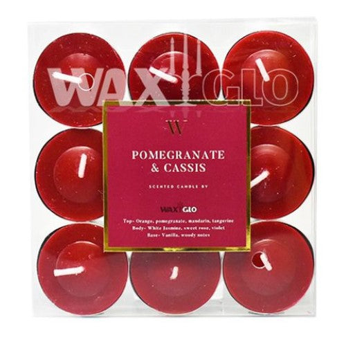 Waxglo Scented Candle - W SCENTED RANGE 4 HOUR TEALIGHT (9pk) -P