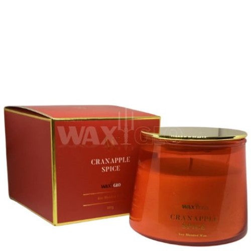 Waxglo Scented Candle - 260g Jar Candle W-Scented -Cranapple Spi