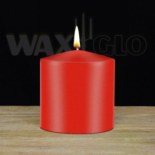 Waxglo Candle - 75x75mm UNWRAPPED CYLINDER -RED