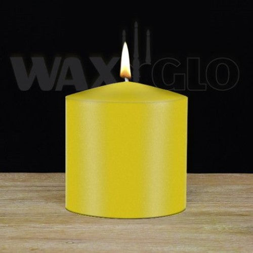 Waxglo Candle - 75x75mm UNWRAPPED CYLINDER - YELLOW