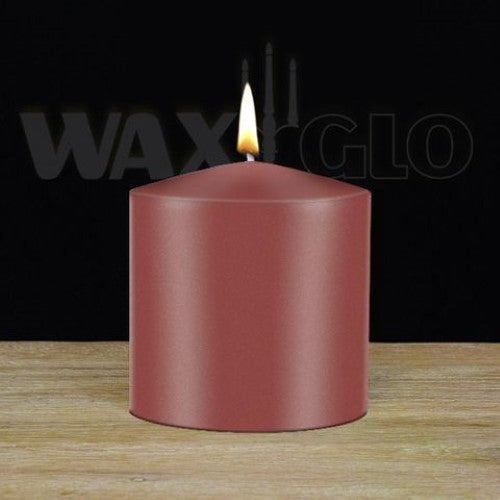 Waxglo Candle - 75x75mm UNWRAPPED CYLINDER - ROSE