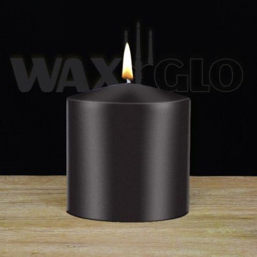 Waxglo Candle - 75x75mm UNWRAPPED CYLINDER - BLACK