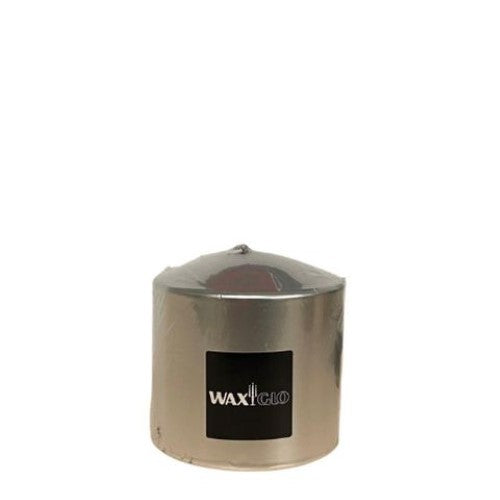 Waxglo Candle - 75x75mm Cylinder -Metallic Silver